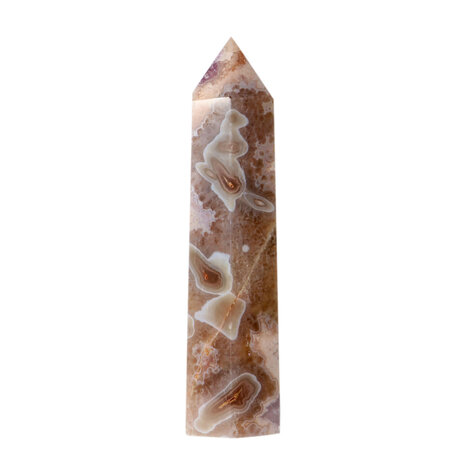 Amethist (roze) met mosagaat (roze/rood) punt geslepen 18 x 5,5 x 4,5 cm | 705 gram Amethist (roze) met mosagaat (roze/rood) punt geslepen 18 x 5,5 x 4,5 cm | 705 gram