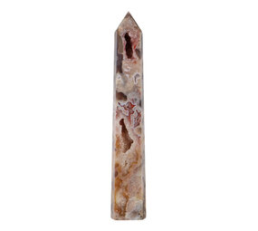 Amethist (roze) met mosagaat (roze/rood) punt geslepen 29 x 5 x 4,5 cm | 1013 gram Amethist (roze) met mosagaat (roze/rood) punt geslepen 29 x 5 x 4,5 cm | 1013 gram
