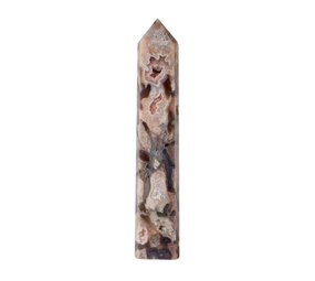 Amethist (roze) met mosagaat (roze/rood) punt geslepen 28 x 5,5 x 3,5 cm | 1032 gram Amethist (roze) met mosagaat (roze/rood) punt geslepen 28 x 5,5 x 3,5 cm | 1032 gram