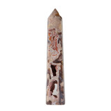 Amethist (roze) met mosagaat (roze/rood) punt geslepen 29 x 6 x 3,5 cm | 1060 gram Amethist (roze) met mosagaat (roze/rood) punt geslepen 29 x 6 x 3,5 cm | 1060 gram