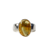 Zilveren ring barnsteen maat 18 | ovaal 1,4 x 1 cm Zilveren ring barnsteen maat 18 | ovaal 1,4 x 1 cm