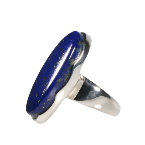 Zilveren ring lapis lazuli maat 18 | ovaal 3 x 1,6 cm Zilveren ring lapis lazuli maat 18 | ovaal 3 x 1,6 cm