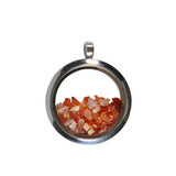 Locket hanger van rvs met vuuropaal Locket hanger van rvs met vuuropaal