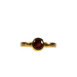 Gold filled ring granaat maat 18 1/2 | rond facet 6 mm Gold filled ring granaat maat 18 1/2 | rond facet 6 mm