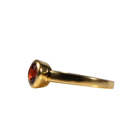 Gold filled ring granaat maat 18 1/2 | rond facet 6 mm Gold filled ring granaat maat 18 1/2 | rond facet 6 mm