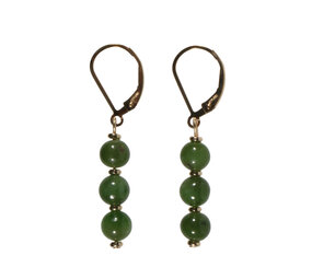 Gold filled oorbellen jade | 3 bolletjes Gold filled oorbellen jade | 3 bolletjes