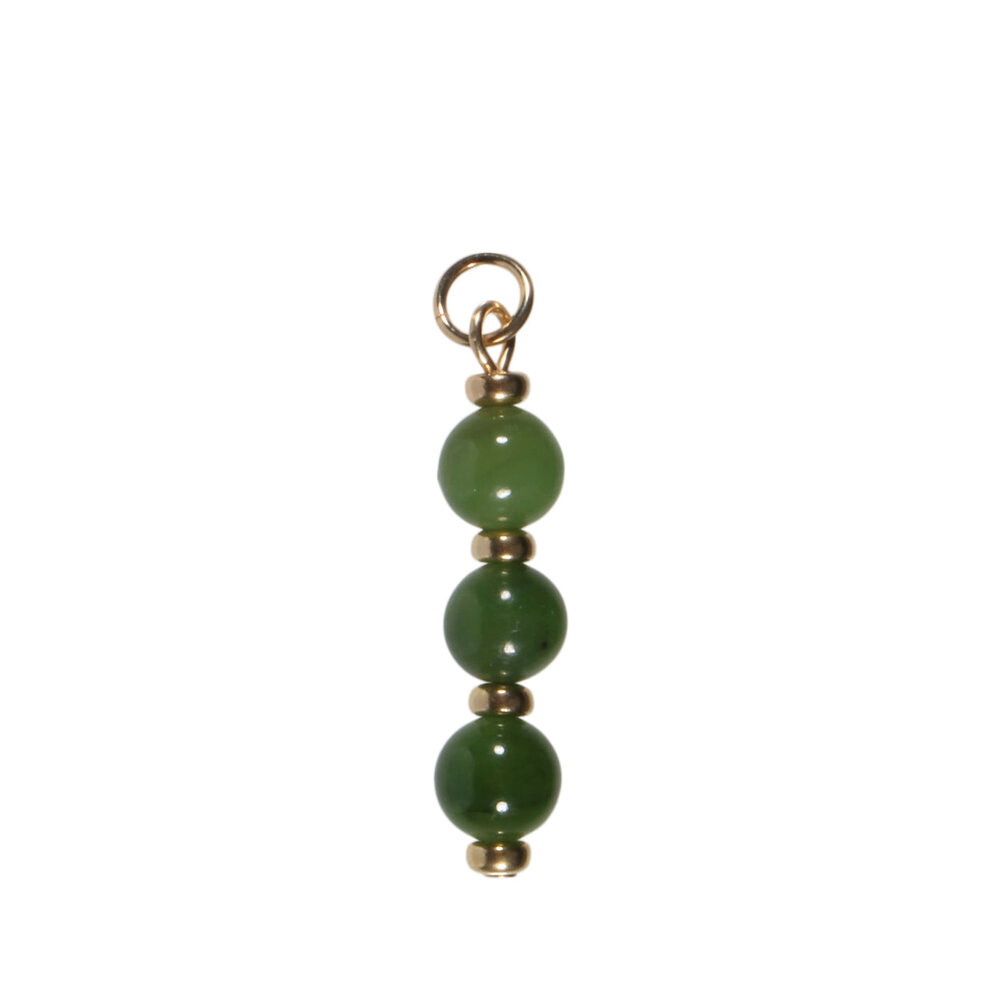 Gold filled hanger jade | 3 bolletjes Gold filled hanger jade | 3 bolletjes