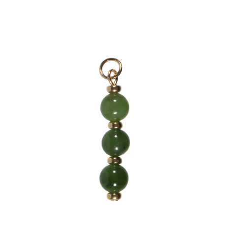 Gold filled hanger jade | 3 bolletjes Gold filled hanger jade | 3 bolletjes