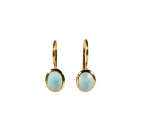Gold filled oorbellen larimar | ovaal 8 x 6 mm Gold filled oorbellen larimar | ovaal 8 x 6 mm