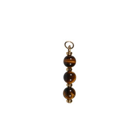 Gold filled hanger tijgeroog | 3 bolletjes Gold filled hanger tijgeroog | 3 bolletjes