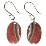Zilveren oorbellen rhodochrosiet | ovaal 2,1 x 1,4 cm Zilveren oorbellen rhodochrosiet | ovaal 2,1 x 1,4 cm