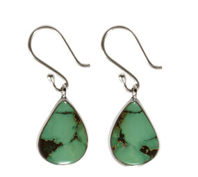 Zilveren oorbellen turkoois | 1,6 x 1,2 cm Zilveren oorbellen turkoois | 1,6 x 1,2 cm