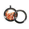Locket hanger van rvs met vuuropaal Locket hanger van rvs met vuuropaal