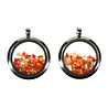 Locket hanger van rvs met vuuropaal Locket hanger van rvs met vuuropaal