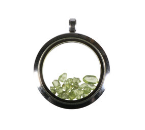Locket hanger van rvs met peridoot Locket hanger van rvs met peridoot