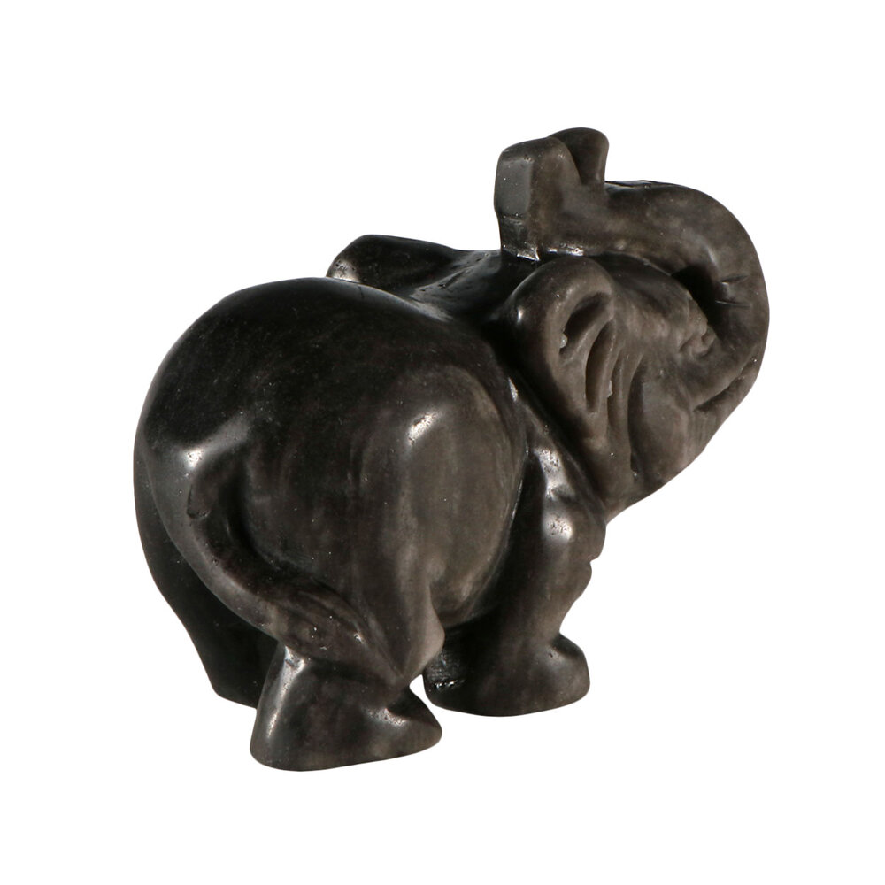 Obsidiaan (zilver) olifant 11,5 x 8 x 5 cm | 395 gram Obsidiaan (zilver) olifant 11,5 x 8 x 5 cm | 395 gram