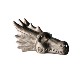 Obsidiaan (zilver) draken schedel 16 x 9 x 7 cm | 675 gram