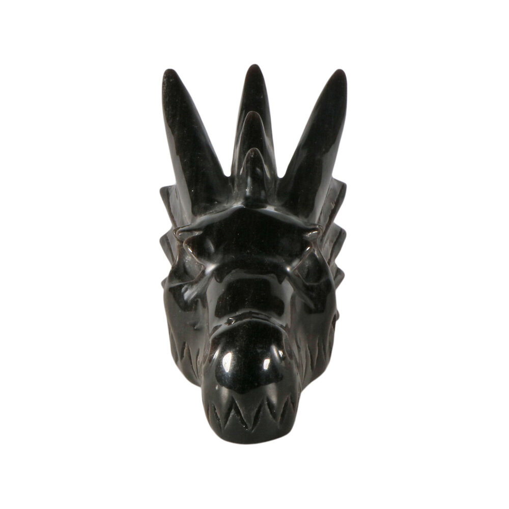Obsidiaan (zilver) draken schedel 16 x 9 x 7 cm | 675 gram