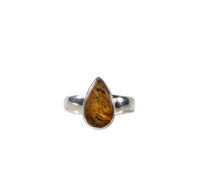 Zilveren ring golden healer (limonietkwarts) maat 16 1/2 | druppel 1,2 x 0,7 cm