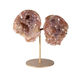 Amethist (roze)  op standaard 24 x 14,5 x 3,5 cm | 1469 gram