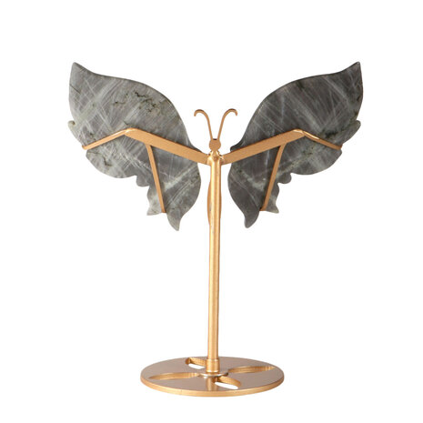 Labradoriet vlinder op standaard 20 x 13,5 x 0,5 cm | 473 gram Labradoriet vlinder op standaard 20 x 13,5 x 0,5 cm | 473 gram