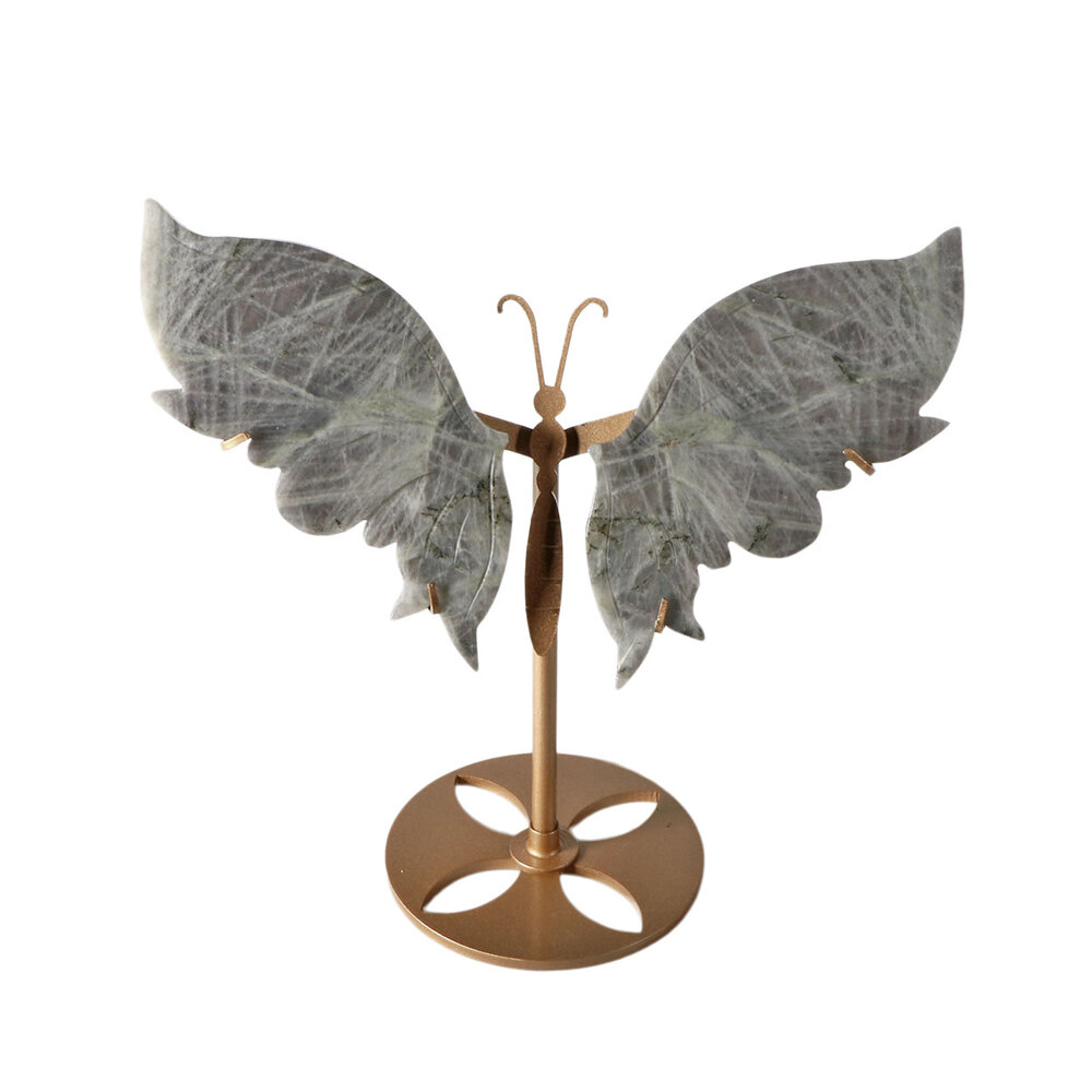 Labradoriet vlinder op standaard 21 x 14 x 0,5 cm | 507 gram