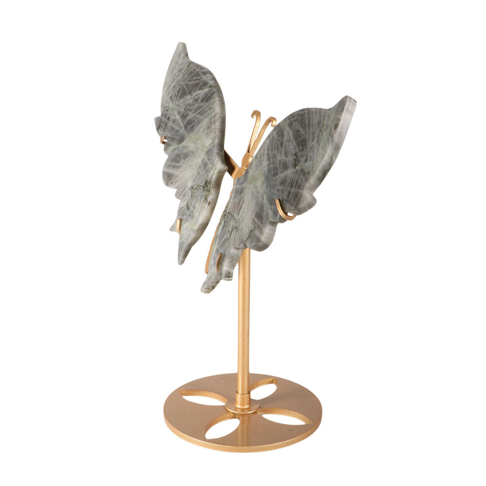 Labradoriet vlinder op standaard 21 x 14 x 0,5 cm | 507 gram