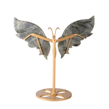 Labradoriet vlinder op standaard 21 x 14 x 0,5 cm | 507 gram