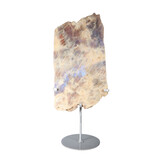 Maansteen A-kwaliteit schijf op standaard 32,5 x 18,5 x 1,5 cm | 2140 gram