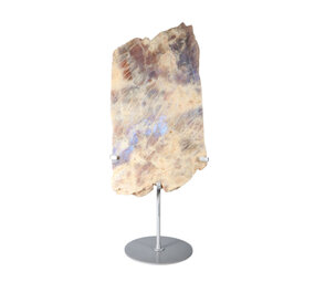 Maansteen A-kwaliteit schijf op standaard 32,5 x 18,5 x 1,5 cm | 2140 gram