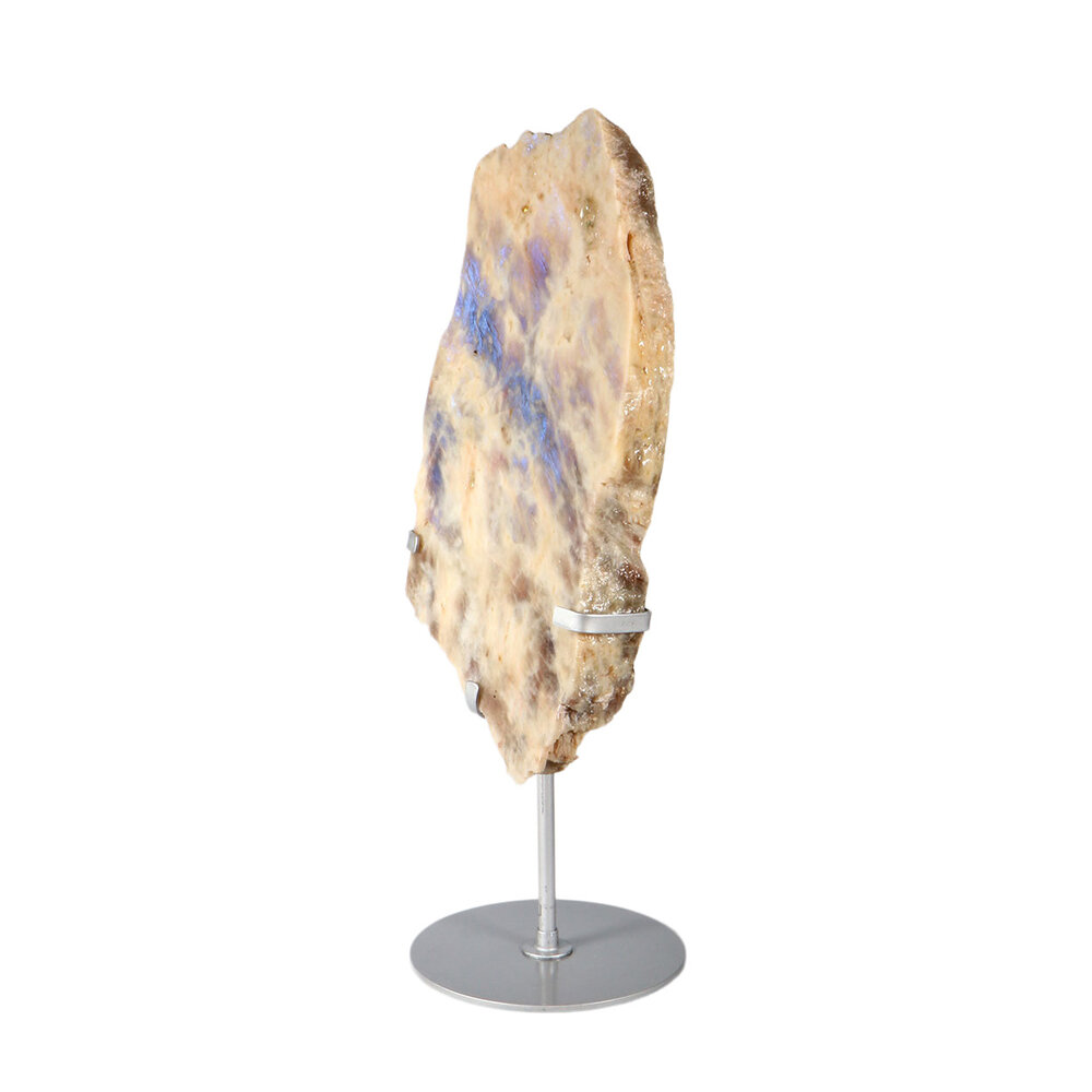 Maansteen A-kwaliteit schijf op standaard 27 x 16,5 x 3,5 cm | 2179 gram Maansteen A-kwaliteit schijf op standaard 27 x 16,5 x 3,5 cm | 2179 gram