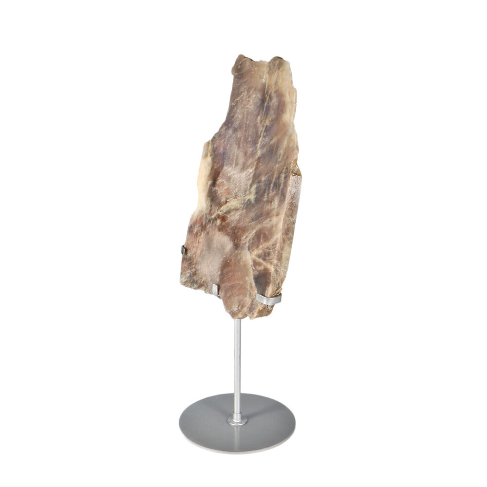 Maansteen A-kwaliteit schijf op standaard 27 x 17 x 1 cm | 1876 gram