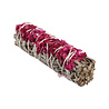 Salie smudge stick 10 cm | met roze Sinuata Salie smudge stick 10 cm | met roze Sinuata