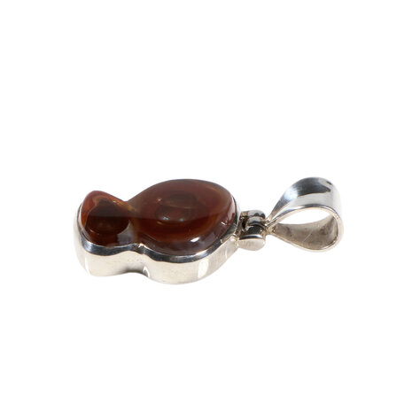 Zilveren hanger agaat (vuur) | 2,1 x 1,6 cm Zilveren hanger agaat (vuur) | 2,1 x 1,6 cm