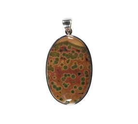 Zilveren hanger jaspis (oceaan) | ovaal 4 x 2,6 cm Zilveren hanger jaspis (oceaan) | ovaal 4 x 2,6 cm