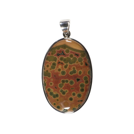 Zilveren hanger jaspis (oceaan) | ovaal 4 x 2,6 cm Zilveren hanger jaspis (oceaan) | ovaal 4 x 2,6 cm