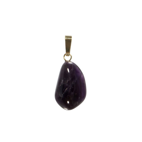 Amethist (donker) hanger met 14k gouden oogje Amethist (donker) hanger met 14k gouden oogje