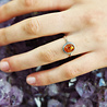 Zilveren ring barnsteen maat 16 1/2 | ovaal ribbelrand 8 x 6 mm Zilveren ring barnsteen maat 16 1/2 | ovaal ribbelrand 8 x 6 mm