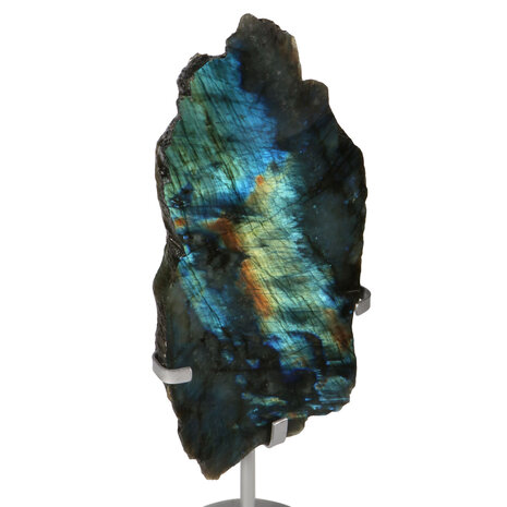 Labradoriet schijf op standaard 22 x 11 x 1 cm | 855 gram