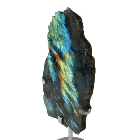 Labradoriet schijf op standaard 22 x 11 x 1 cm | 855 gram