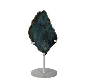Labradoriet schijf op standaard 19 x 12 x 2 cm | 977 gram Labradoriet schijf op standaard 19 x 12 x 2 cm | 977 gram