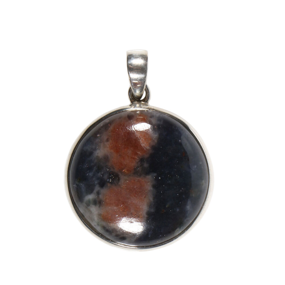 Zilveren hanger sterrensteen | rond 2,9 cm Zilveren hanger sterrensteen | rond 2,9 cm