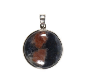 Zilveren hanger sterrensteen | rond 2,9 cm Zilveren hanger sterrensteen | rond 2,9 cm
