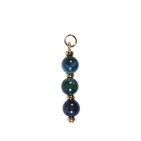 Gold filled hanger chrysocolla | 3 bolletjes Gold filled hanger chrysocolla | 3 bolletjes