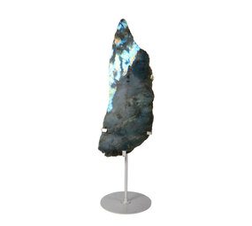 Labradoriet schijf op standaard 31 x 11 x 1,5 cm | 1236 gram Labradoriet schijf op standaard 31 x 11 x 1,5 cm | 1236 gram