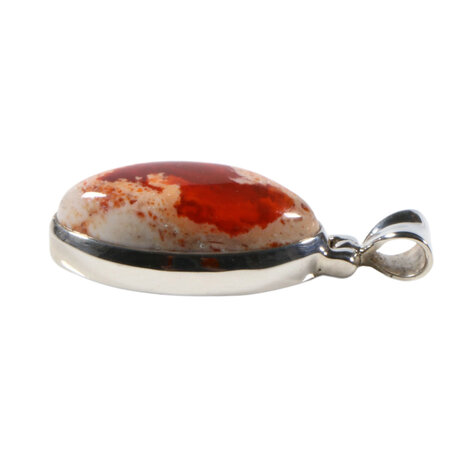 Zilveren hanger opaal (vuur) | markies 2,4 x 1,3 cm Zilveren hanger opaal (vuur) | markies 2,4 x 1,3 cm