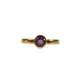 Gold filled ring amethist maat 18 | rond facet 6 mm Gold filled ring amethist maat 18 | rond facet 6 mm