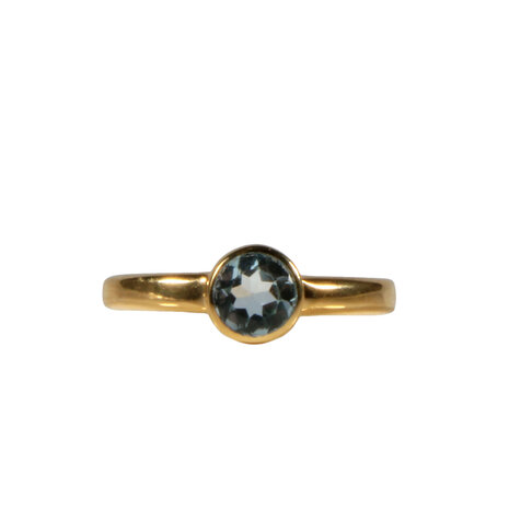 Gold filled ring topaas (blauw) maat 18 | rond facet 6 mm Gold filled ring topaas (blauw) maat 18 | rond facet 6 mm