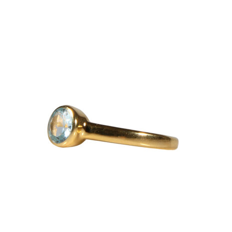 Gold filled ring topaas (blauw) maat 18 | rond facet 6 mm Gold filled ring topaas (blauw) maat 18 | rond facet 6 mm