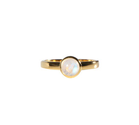 Gold filled ring maansteen (regenboog) maat 17 | rond 6 mm Gold filled ring maansteen (regenboog) maat 17 | rond 6 mm